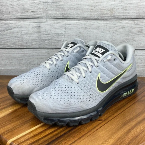 Nike Air Max 2017 Wolf Grey Black Volt Sneaker 849559-012 Men's